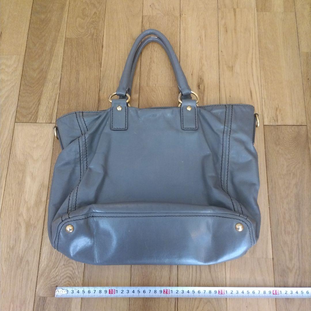 PRADA プラダ　レザーバック　トートバッグ　グレー