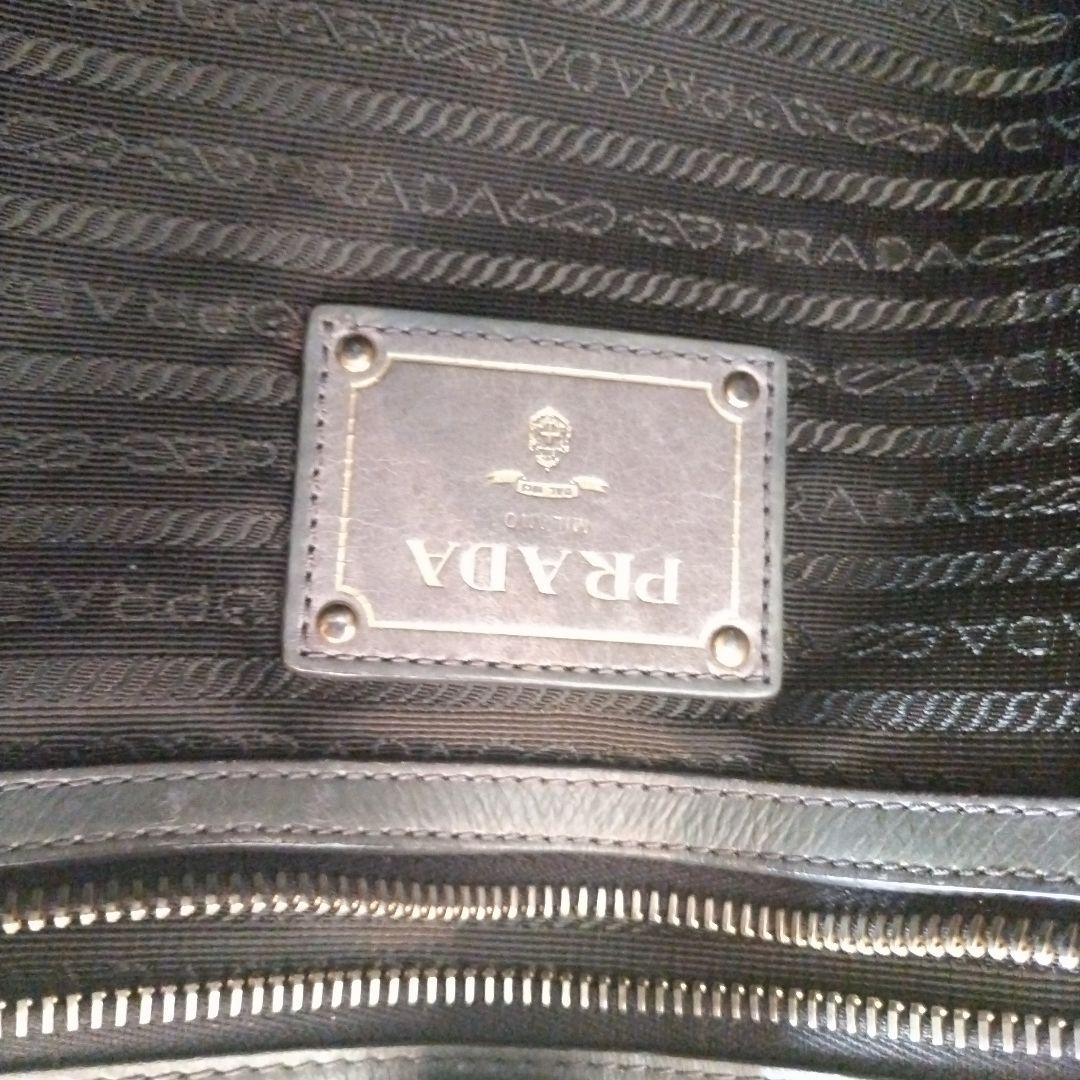 PRADA プラダ　レザーバック　トートバッグ　グレー