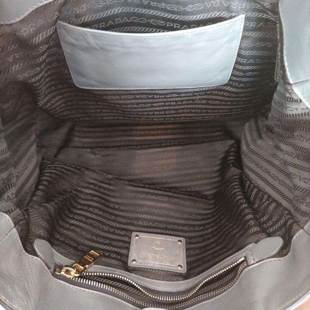 PRADA プラダ　レザーバック　トートバッグ　グレー