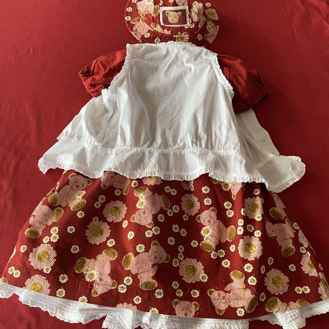 最終価格レア♡ピンクハウス　ベビーピンクハウス　クマ　ギンガム　ワンピース　美品 ベビーピンクハウス ギンガムくまワンピース、帽子2点SET