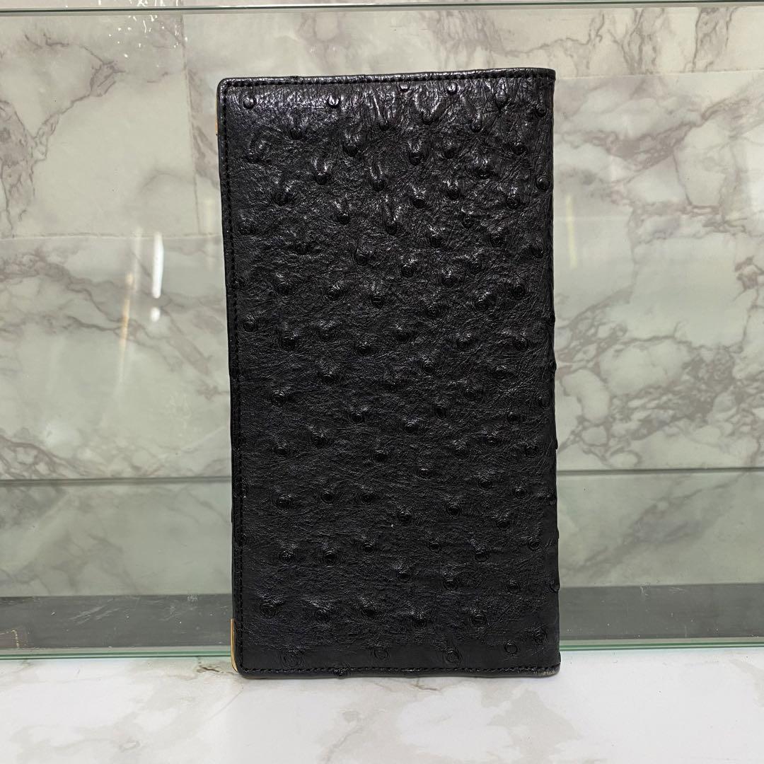 GUCCI グッチ 長財布 札入れ オーストリッチ ブラック 黒 本革 レザー GUCCI グッチ 長財布 札入れ オーストリッチ ブラック 黒 本革