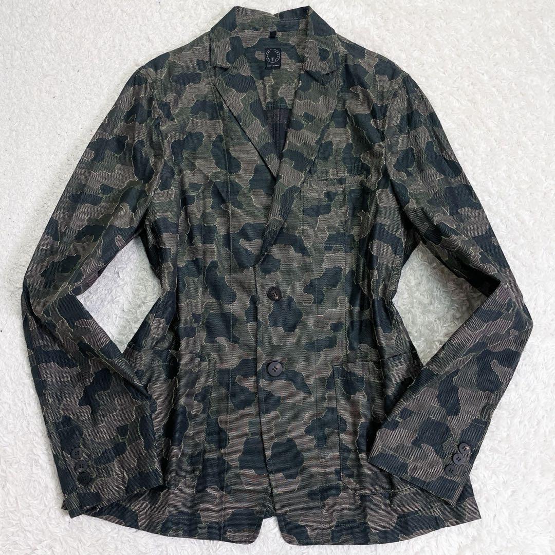 【美品】T-JACKET サマージャケット XLサイズ 迷彩 コットン カーキ