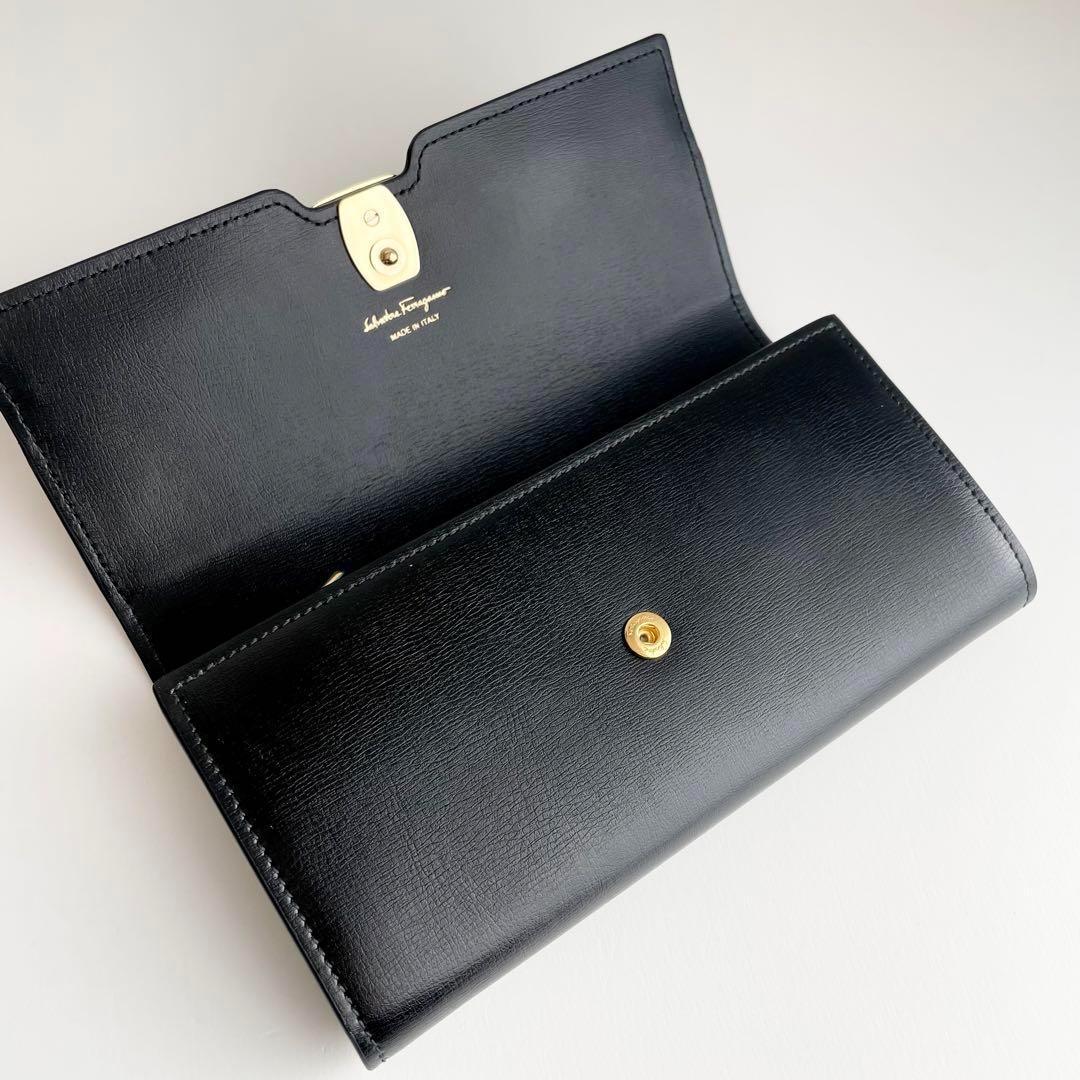 フェラガモ Ferragamo 長財布 ヴァラリボン ブラック レザー 新品