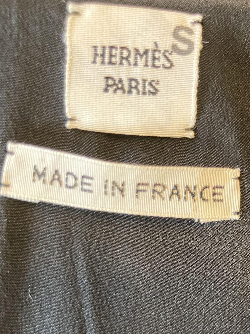 HERMES ベルト付 ギャザー フレアー ノースリーブワンピース ウール