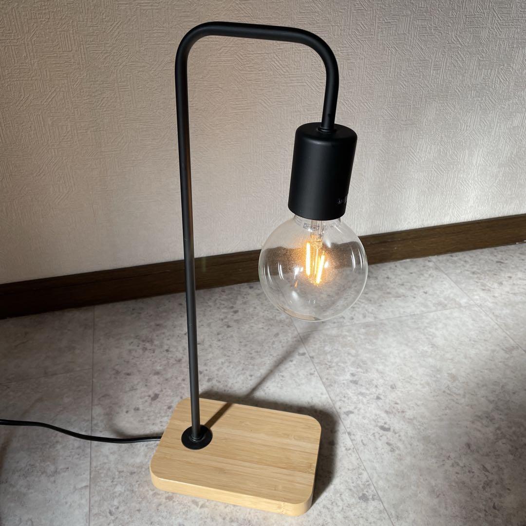 IKEA TVÄRHAND トヴェールハンド テーブルランプ， ブラック/竹