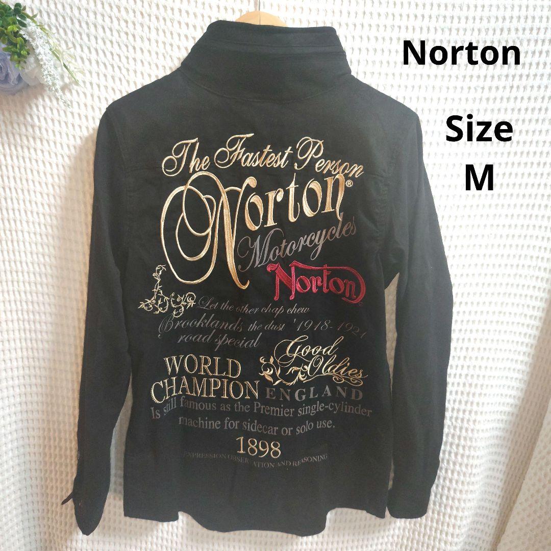 【オシャレ☆Norton】黒　スナップボタン　シャツジャケット　サイズM