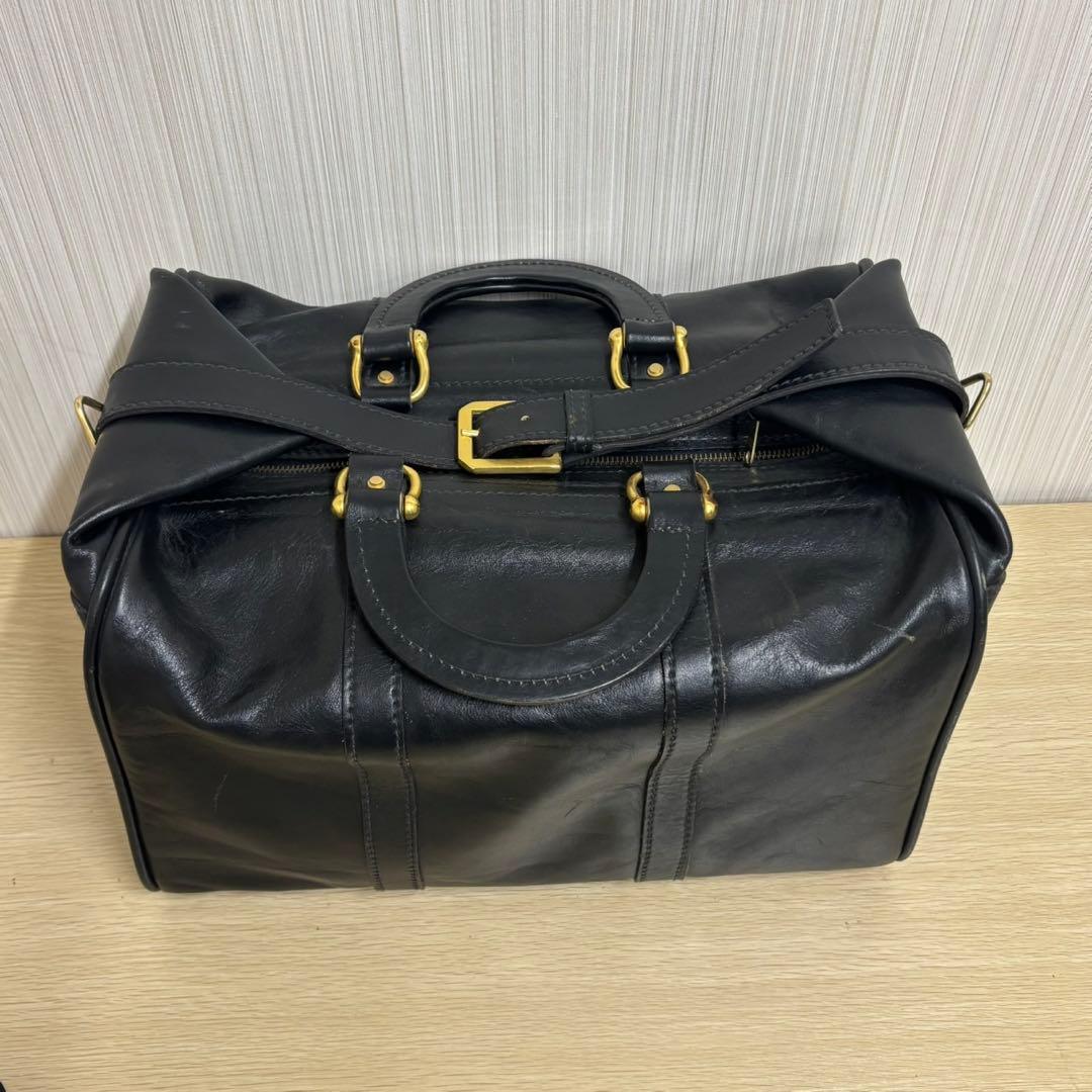 ドクターバッグ 黒のボストンバッグ レザー YKK ショルダー付き ドクターバッグ 黒のボストンバッグ レザー YKK ショルダー付き