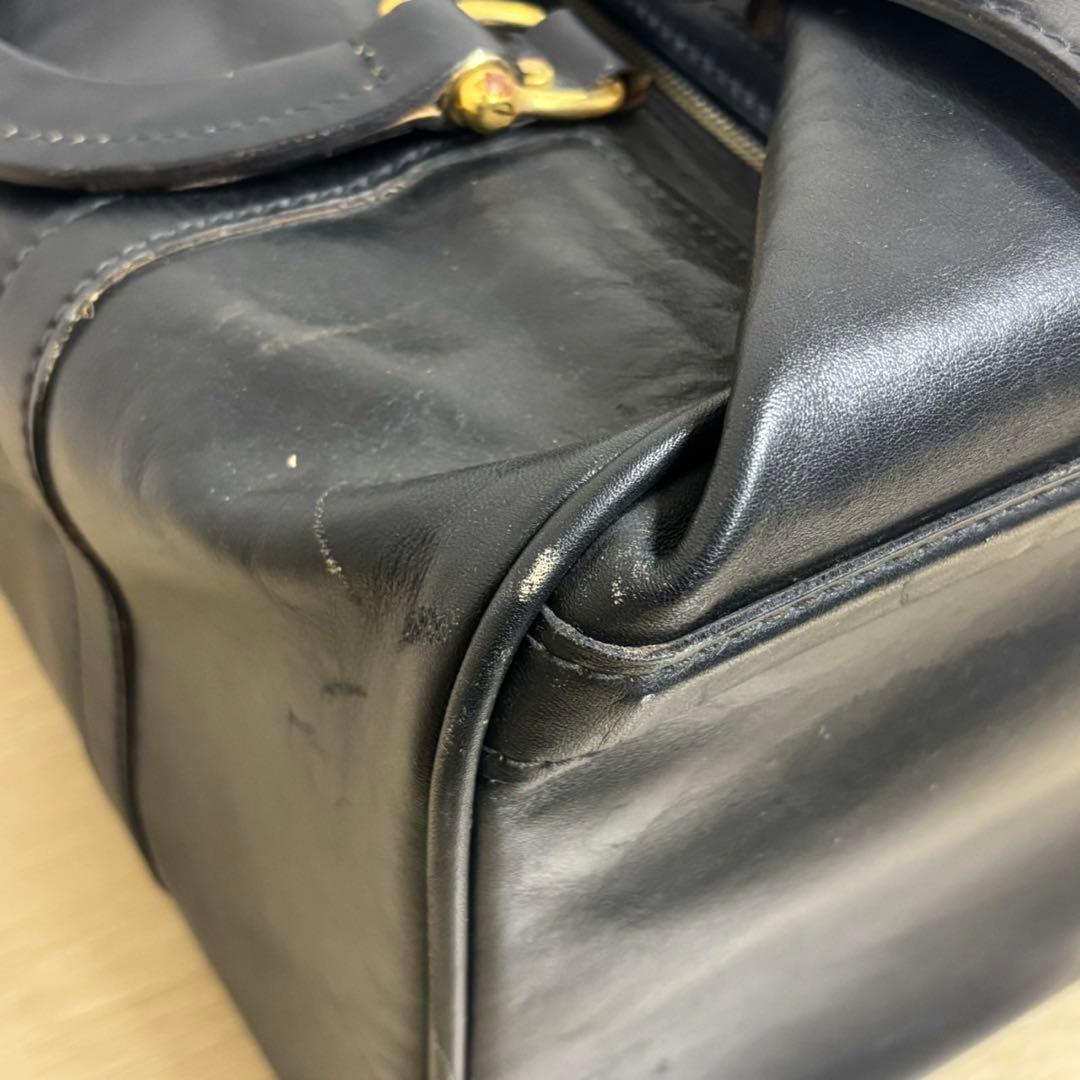 ドクターバッグ 黒のボストンバッグ レザー YKK ショルダー付き ドクターバッグ 黒のボストンバッグ レザー YKK ショルダー付き