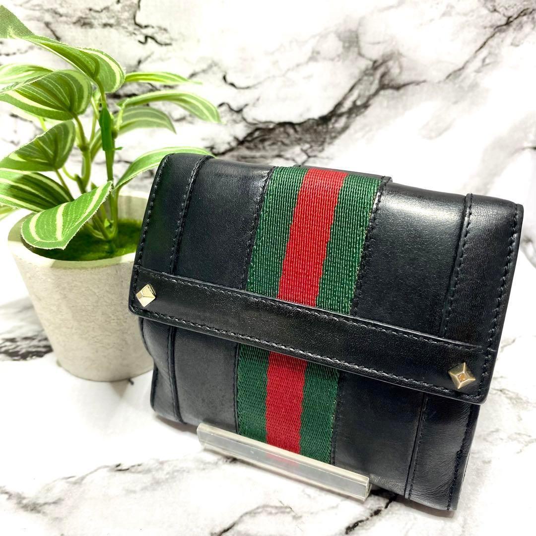 専用 GUCCI シェリーライン 折り財布 4805