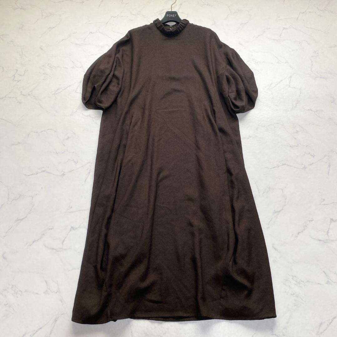 美品✨エンフォルド リネンライク 立体スリーブDRESS 38 ブラウン