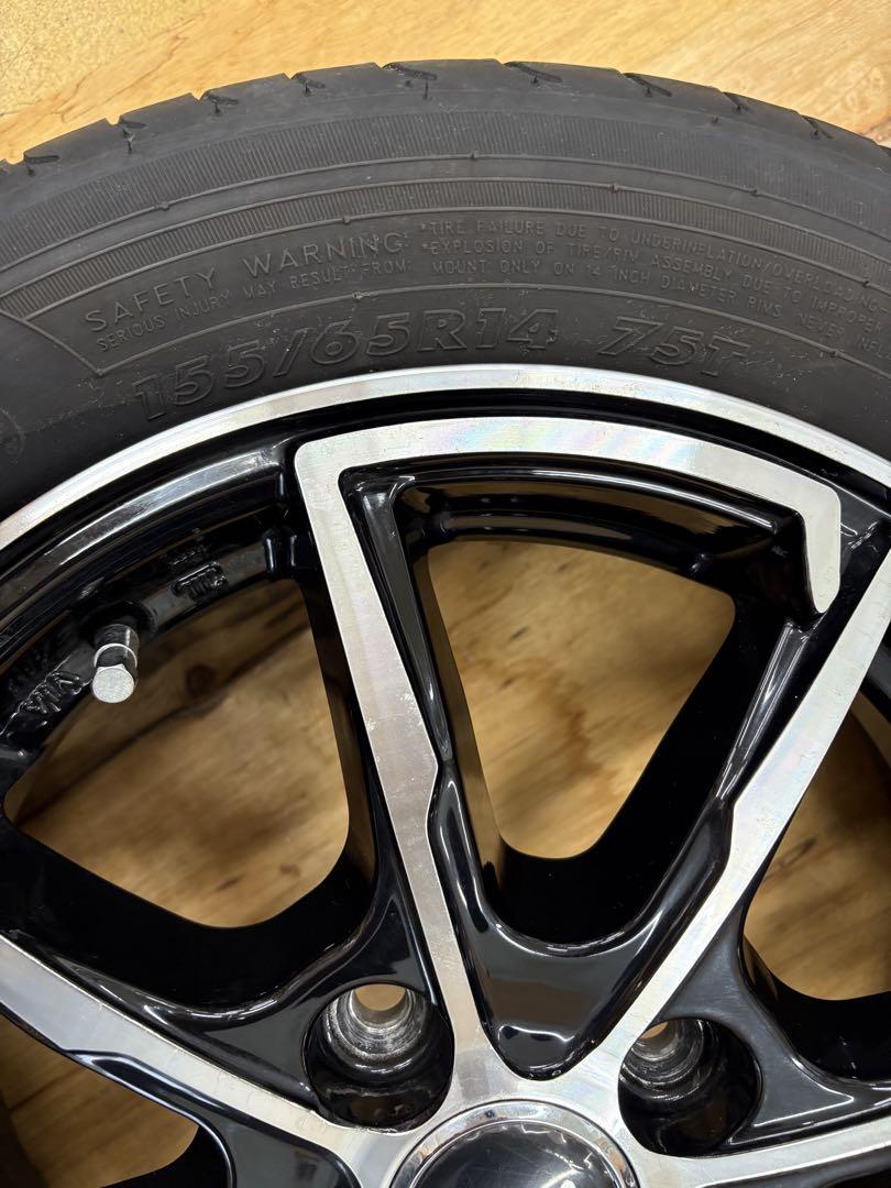 中古品155/65R14 タイヤ ホイールセット送料込み
