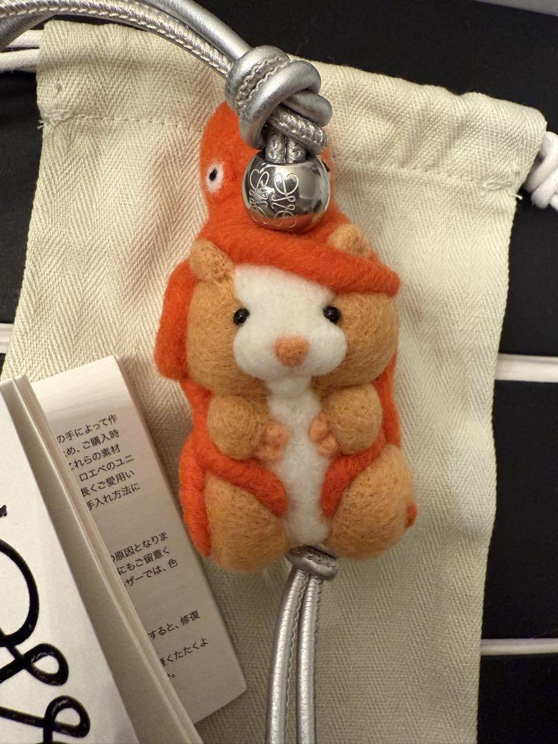 【LOEWE x Suna Fujita】ハムスターチャーム（フェルト&カーフ） 新作☆LOEWE フェルトとカーフスキンのハムスターチャーム