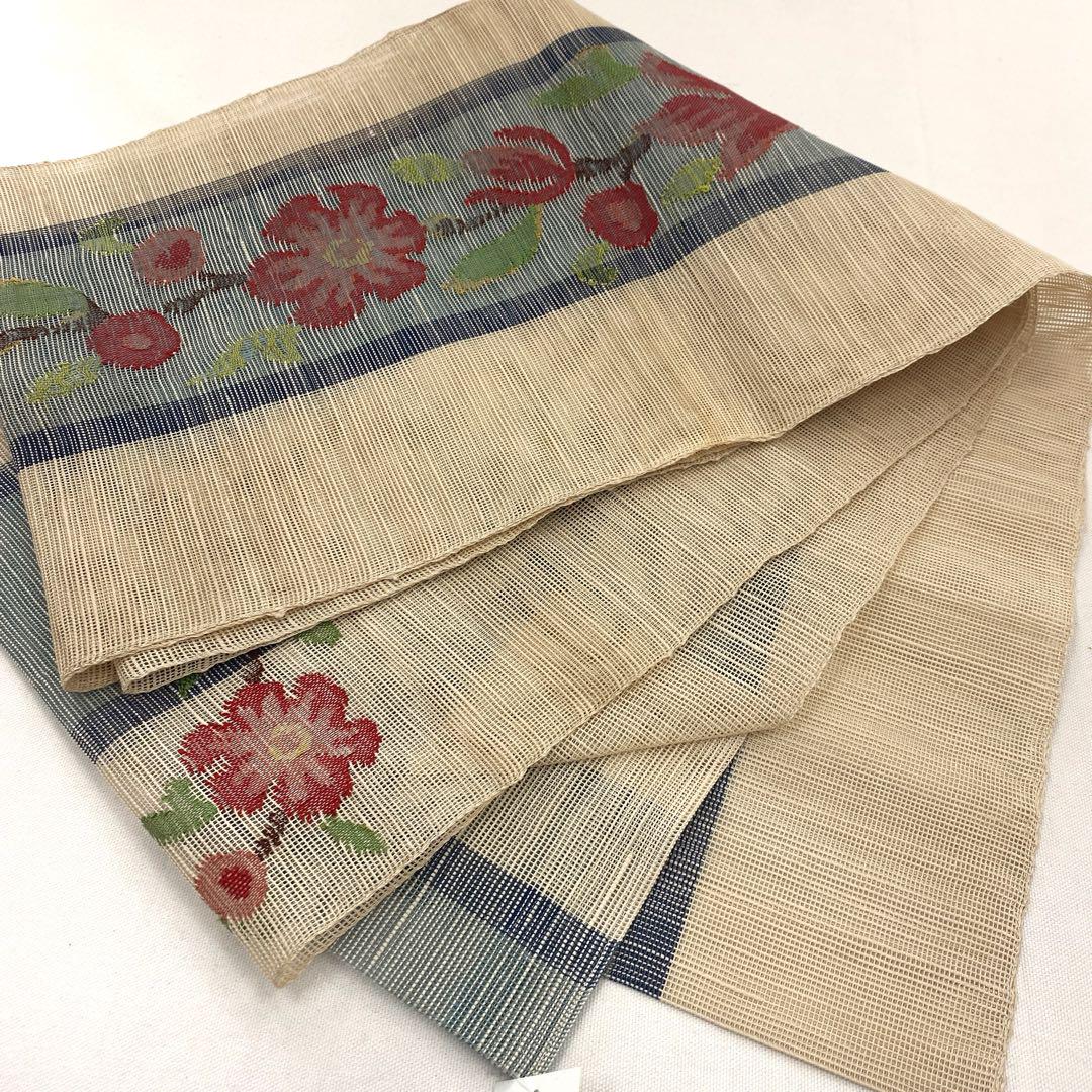 O0243 美品 逸品 お洒落 帯屋捨松 謹製 正絹 松葉仕立て名古屋帯