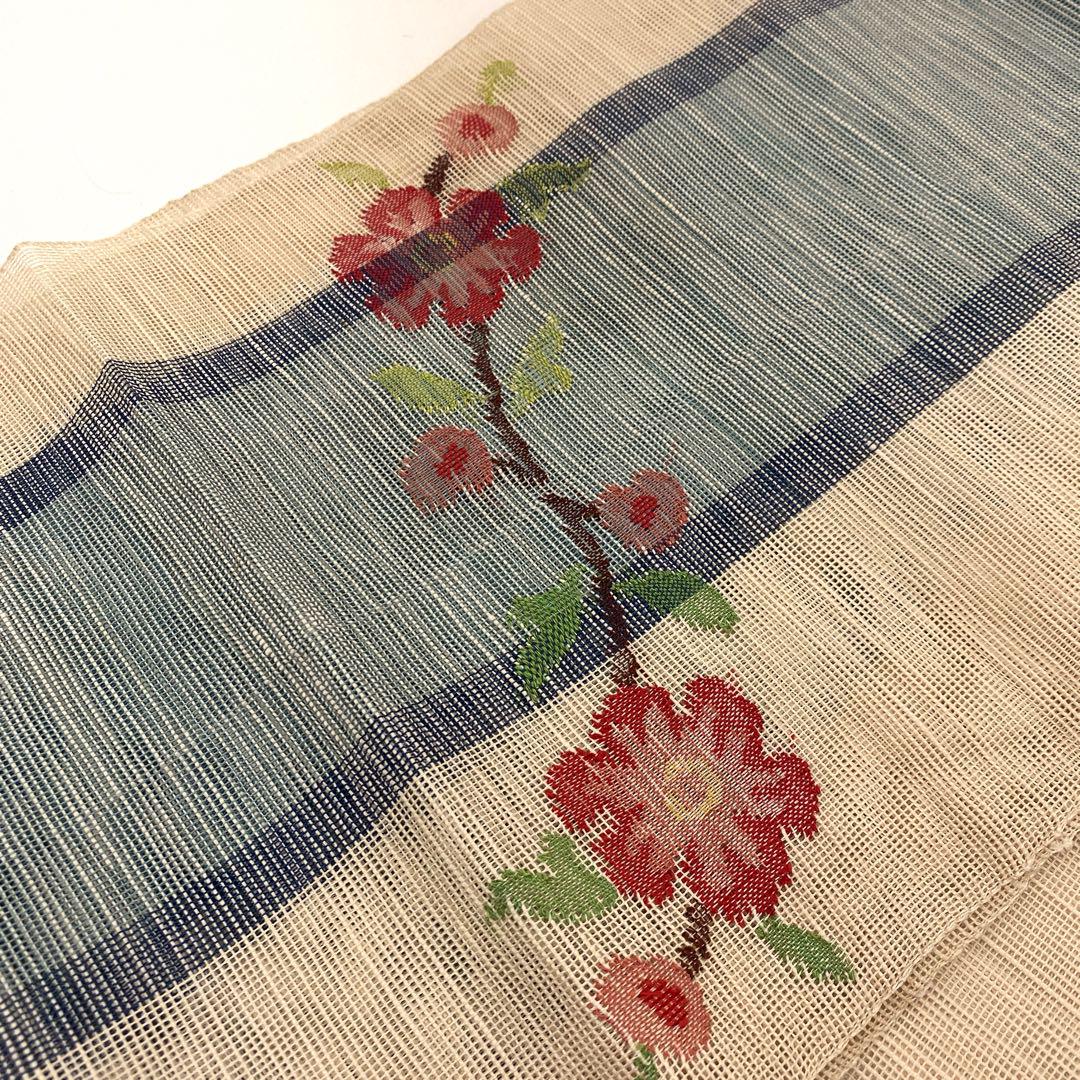 O0243 美品 逸品 お洒落 帯屋捨松 謹製 正絹 松葉仕立て名古屋帯
