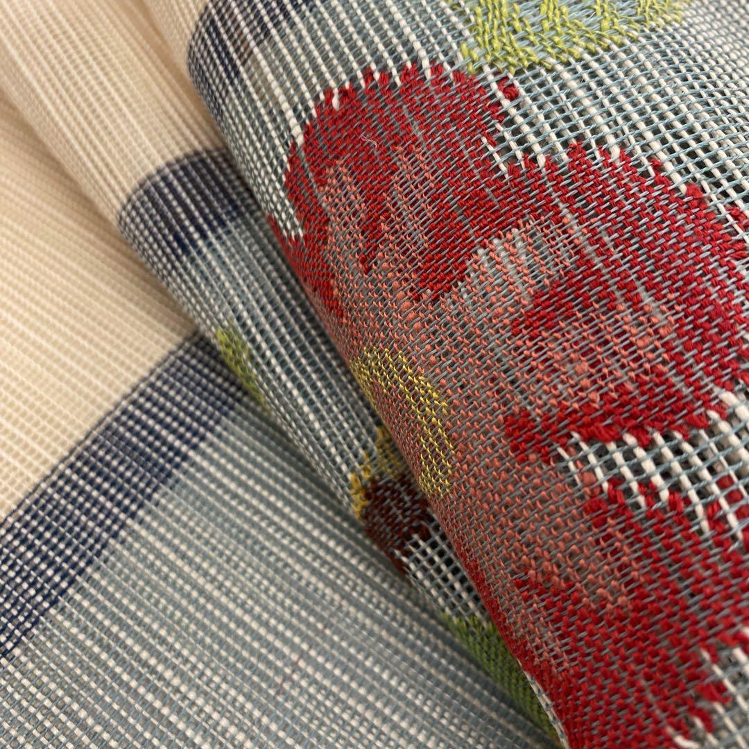O0243 美品 逸品 お洒落 帯屋捨松 謹製 正絹 松葉仕立て名古屋帯