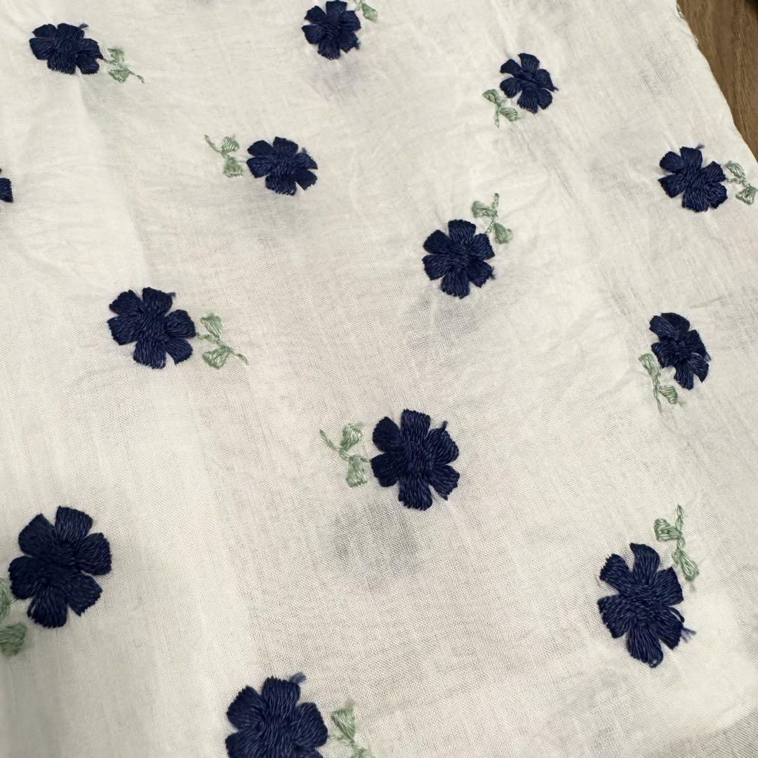 未使用★JUN ASHIDA フラワー刺繍　フリルブラウス　リボン　イタリア生地