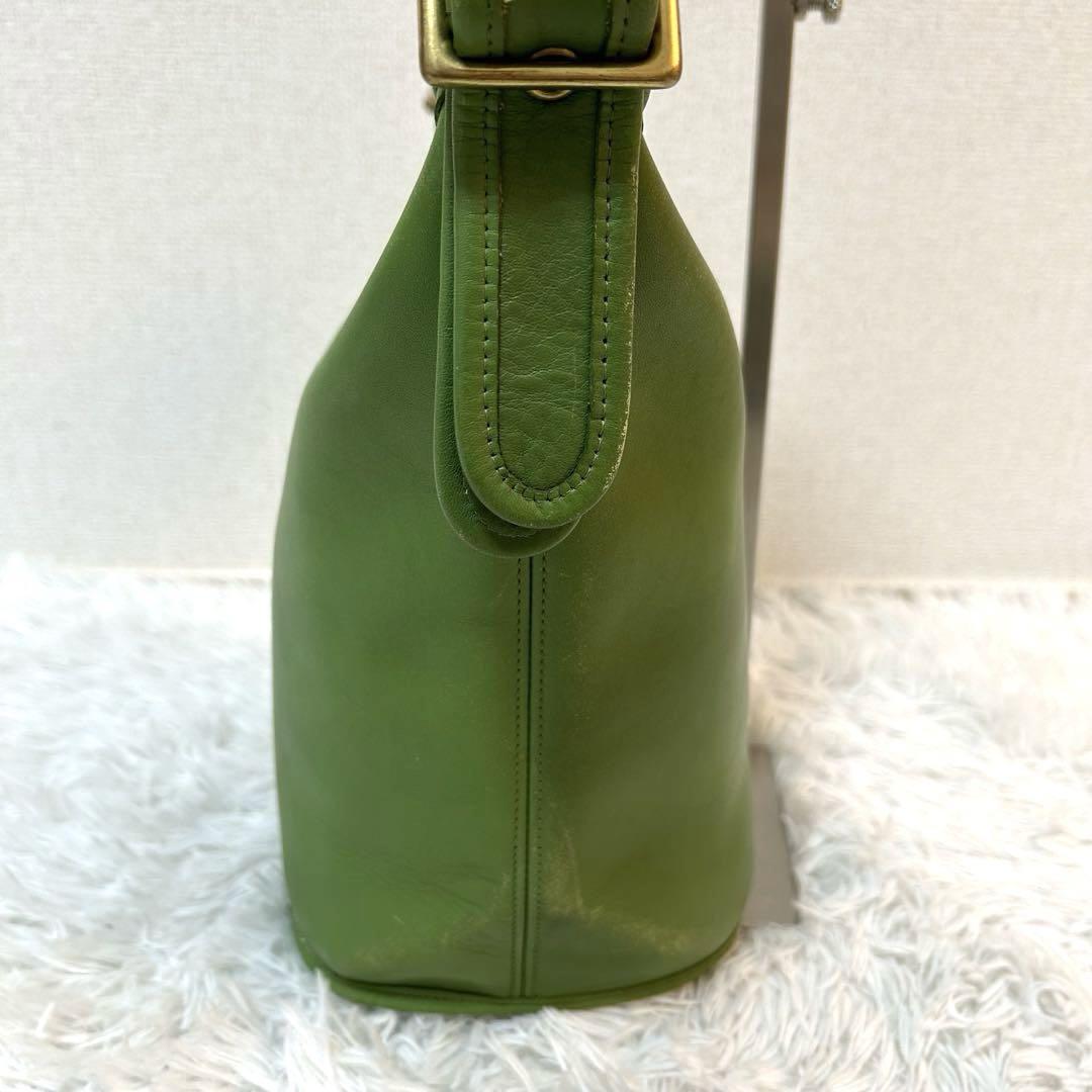 【超ウルトラ希少カラー✨黄緑】コーチ　オールドコーチ　バケツショルダー　レザー