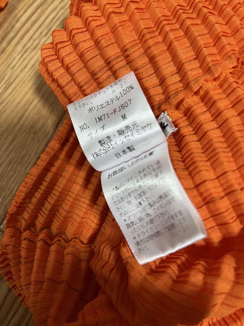 ISSEY MIYAKE プリーツプリーズ　オレンジ ハイネック 長袖　M