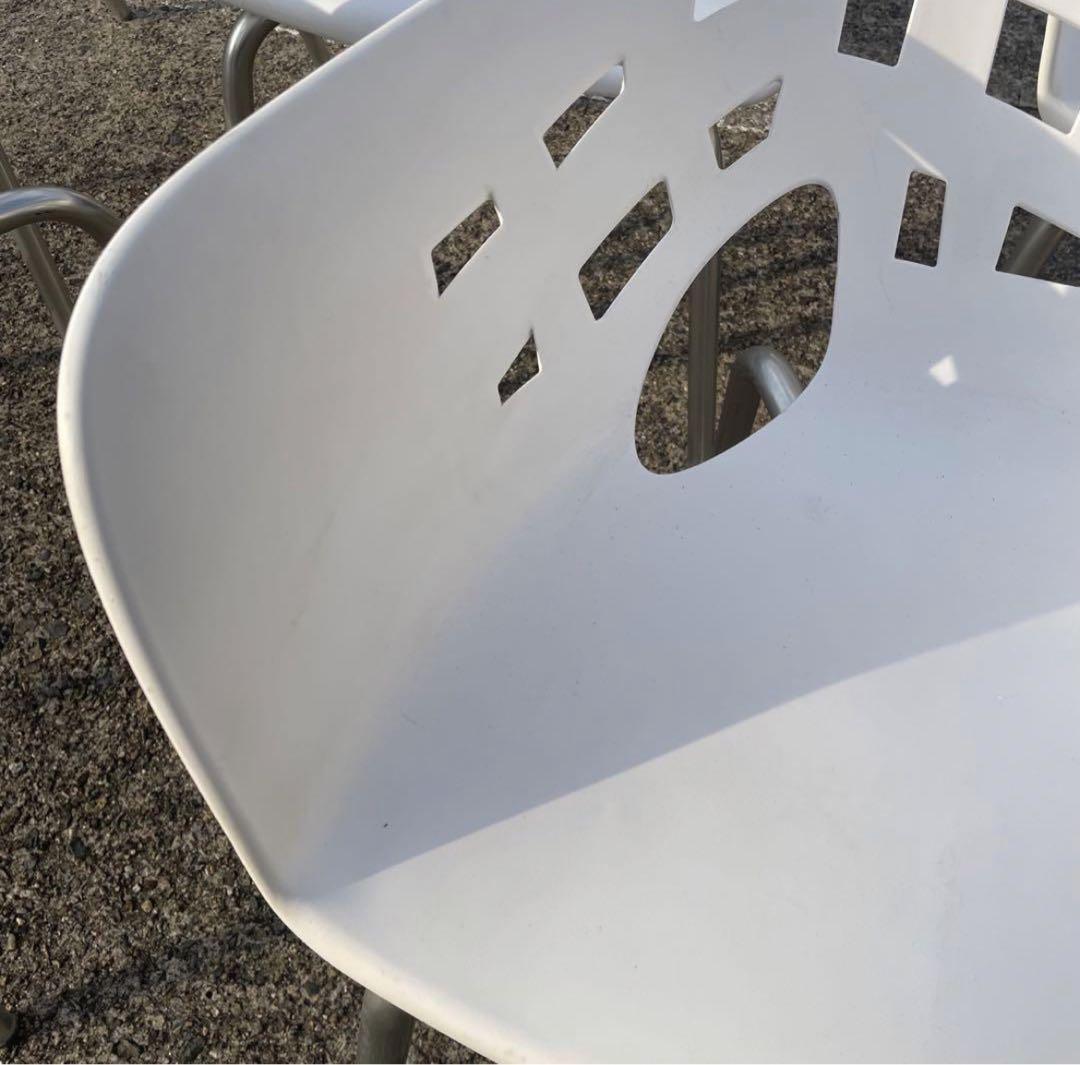 Miralook Arm ホワイトプラスチックチェア 5脚セット