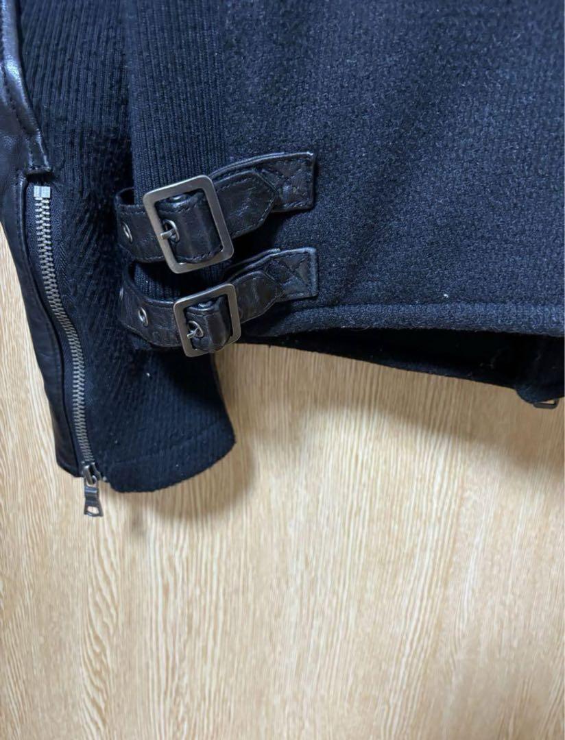 春秋 バッファローボブズ ゴート レザー 山羊革 リブ切り替え メルトン JKT