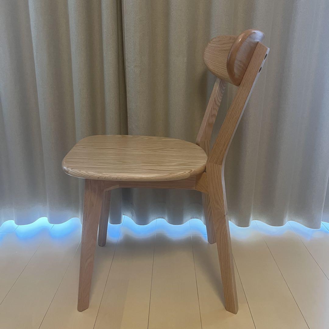 木製 オーク材 ダイニングチェア 北欧風 木製 完成品 1脚②