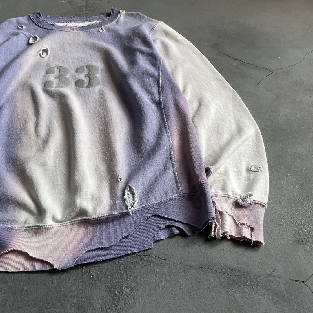 reverse weave ナンバリング“鬼フェード“boro sweat