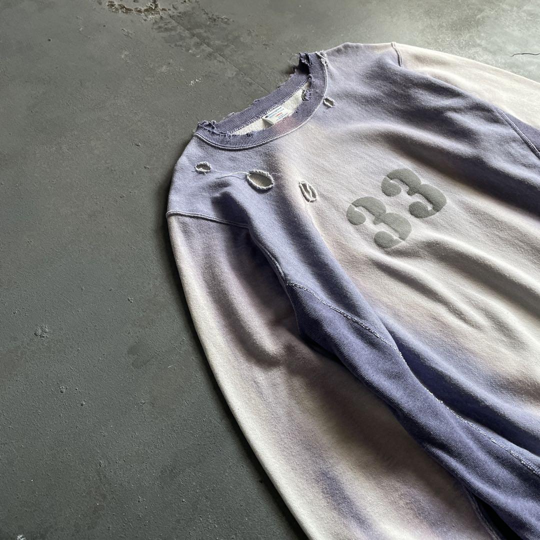 reverse weave ナンバリング“鬼フェード“boro sweat
