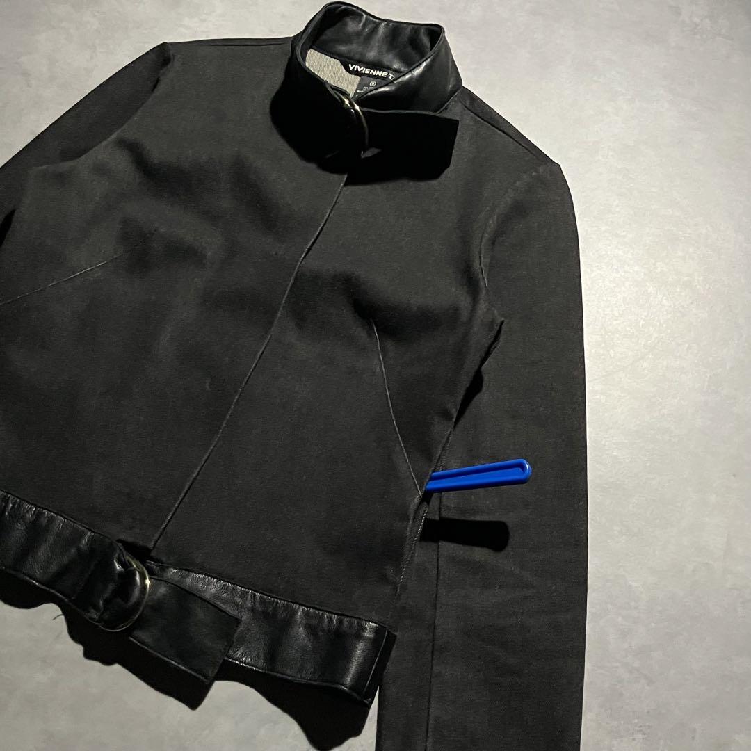 ジャケット・アウター VIVIENNE TAM denim lether jacket y2k