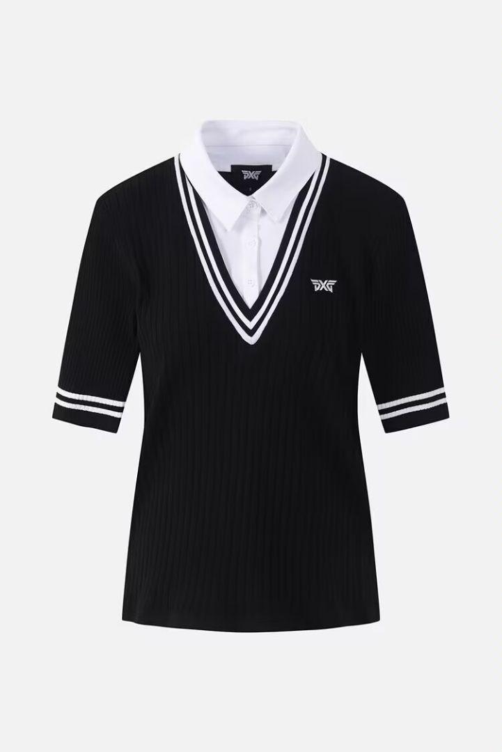 PXG ゴルフ ウェア トップス 半袖 レディース ポロシャツ ニット