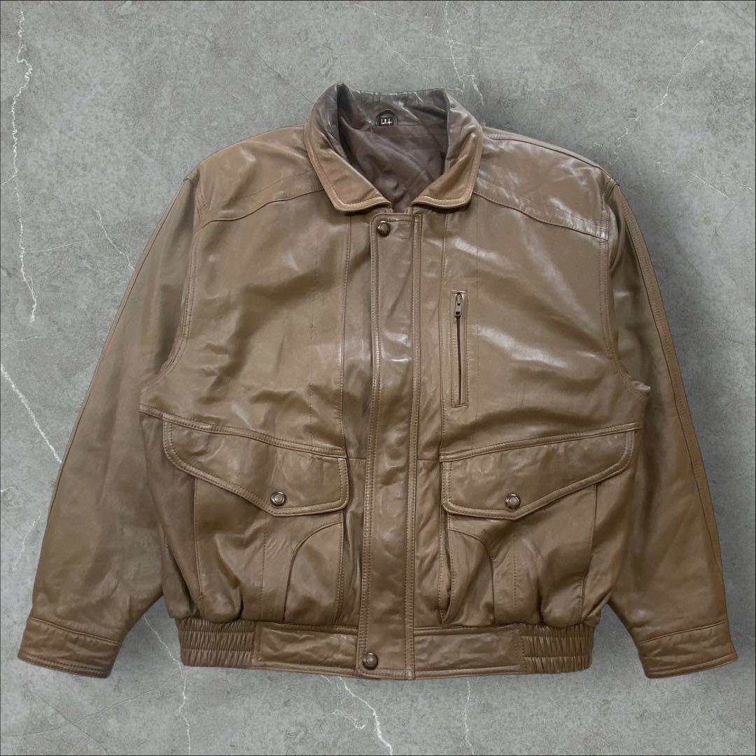 古着 本革 レザージャケット 革ジャン ラムレザー LLL