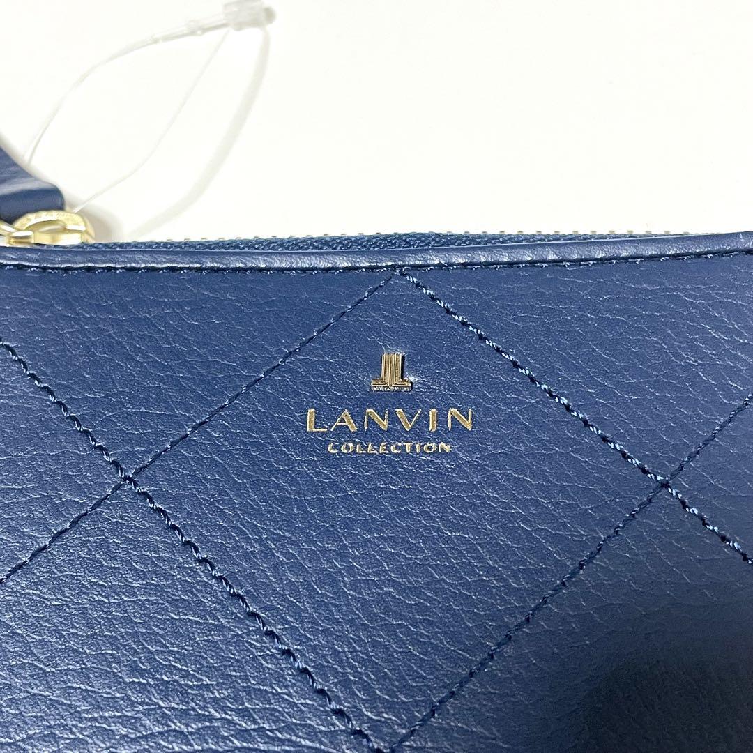 新品未使用 LANVIN ネイビー 二つ折り財布 日本製 - メルカリ