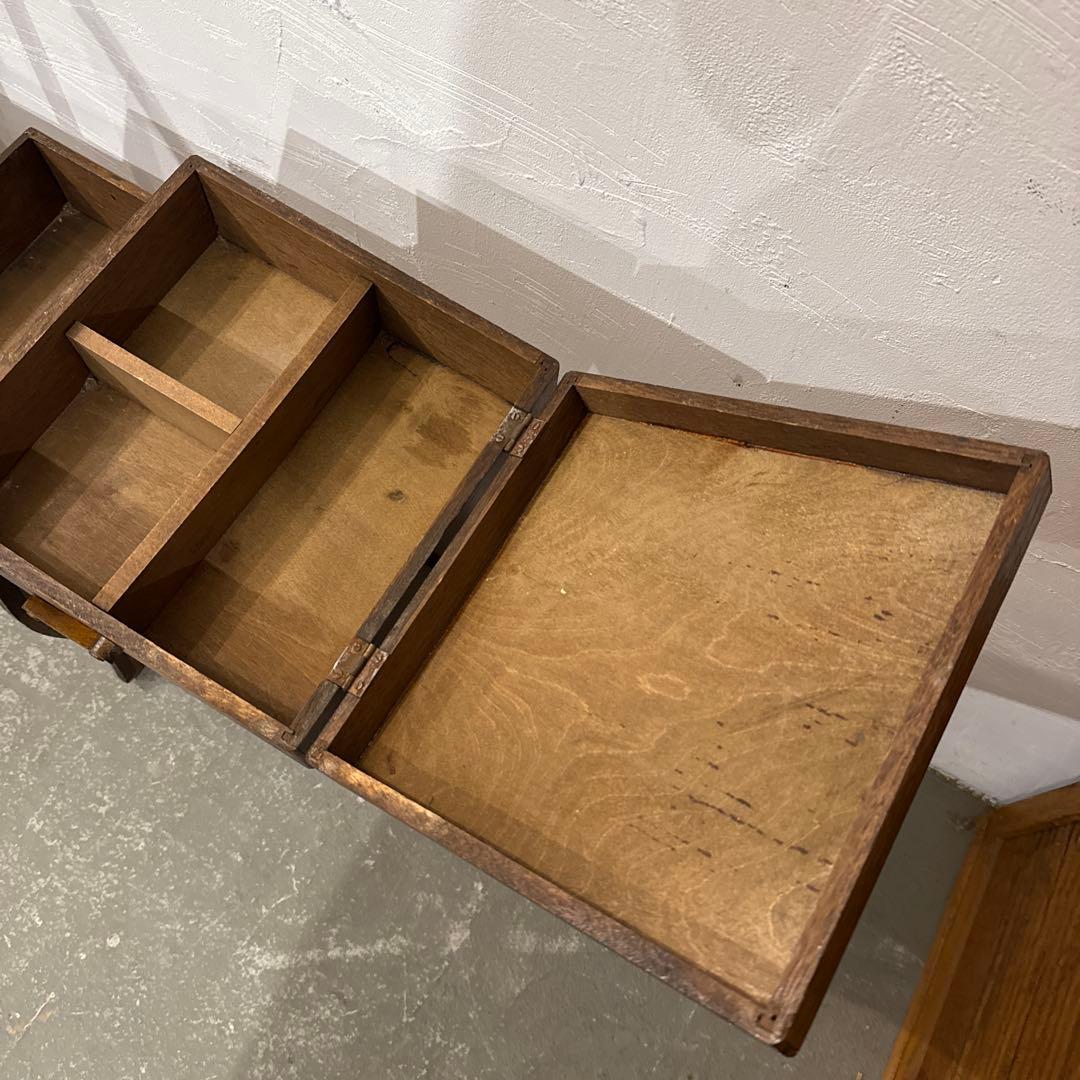 ヴィンテージ　木製ソーイングボックス　裁縫箱　小物入れ