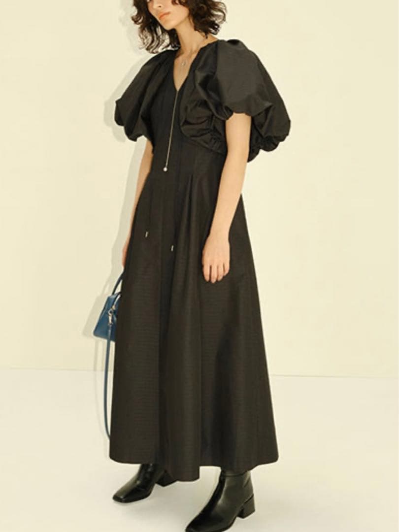 フレイアイディー　タックタフタワンピース ファッション レディース