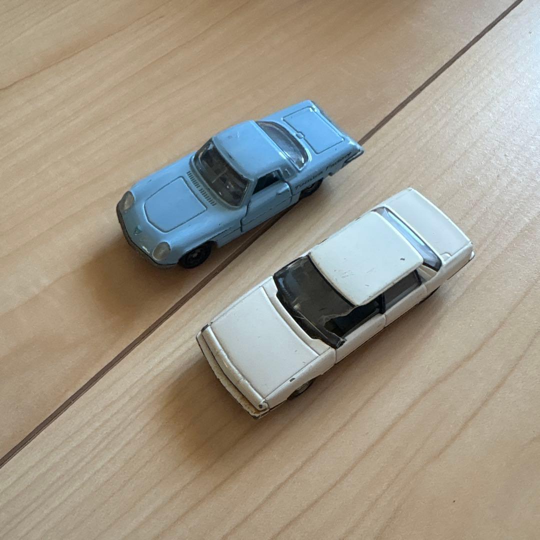 トミカ ミニカー 2台セット ライトブルー ホワイト - メルカリ