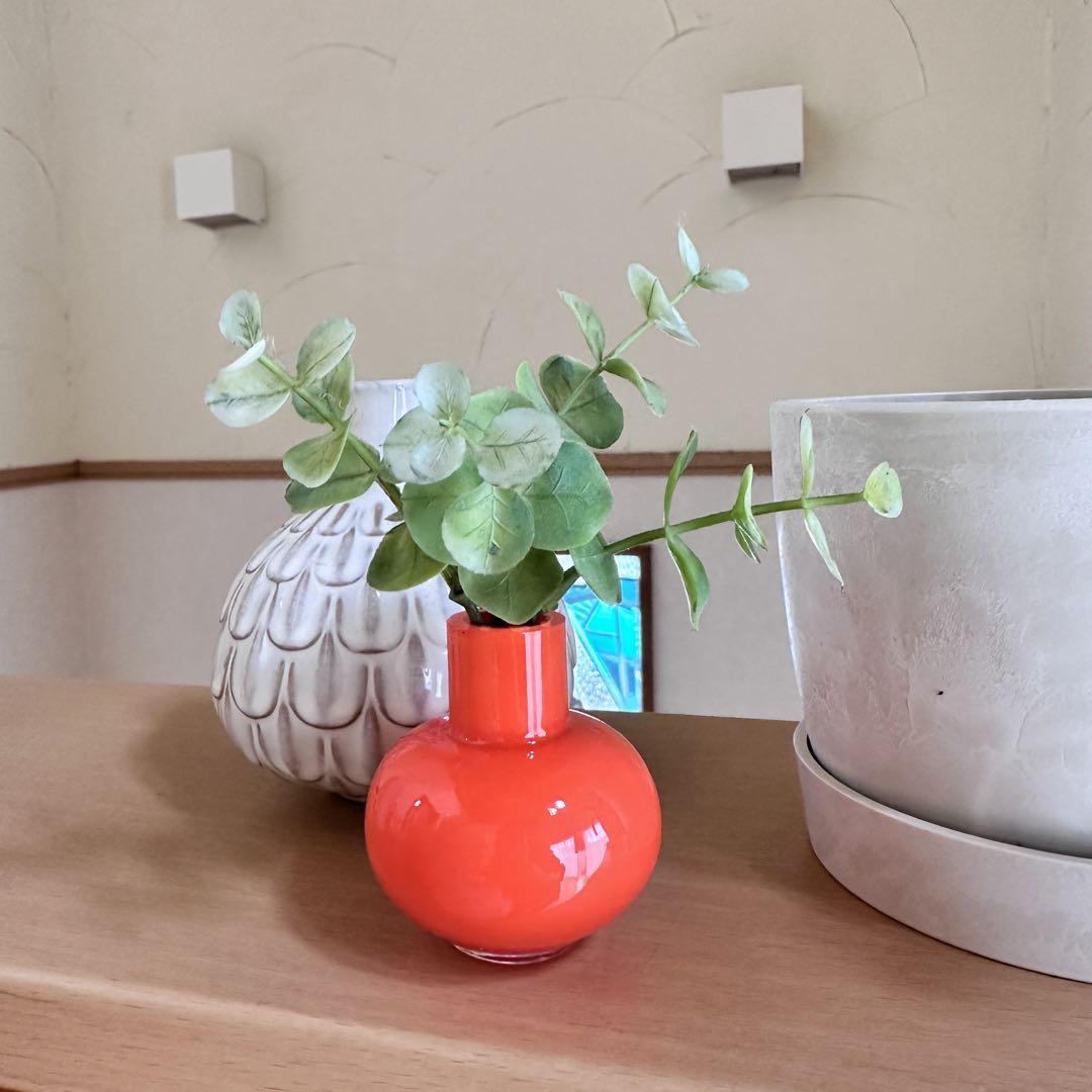 マリメッコ　新品　フラワーベース　花瓶　レア　オレンジ　marimekko