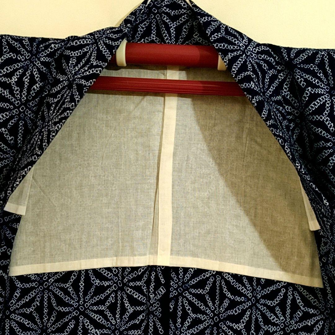 浴衣 有松絞り 麻の葉柄 丈148cm 裄63cm