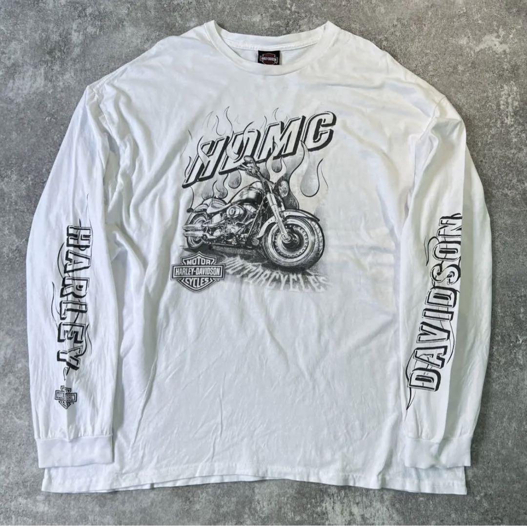 ヴィンテージ Harley-Davidson 袖プリロングTシャツ ビッグサイズ