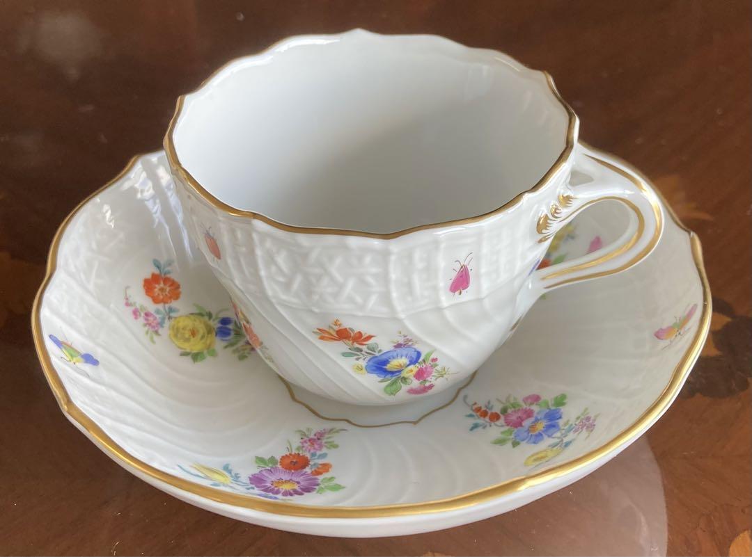 MEISSEN マイセン フラワー デミタスカップ 柄違い 2客 - 食器