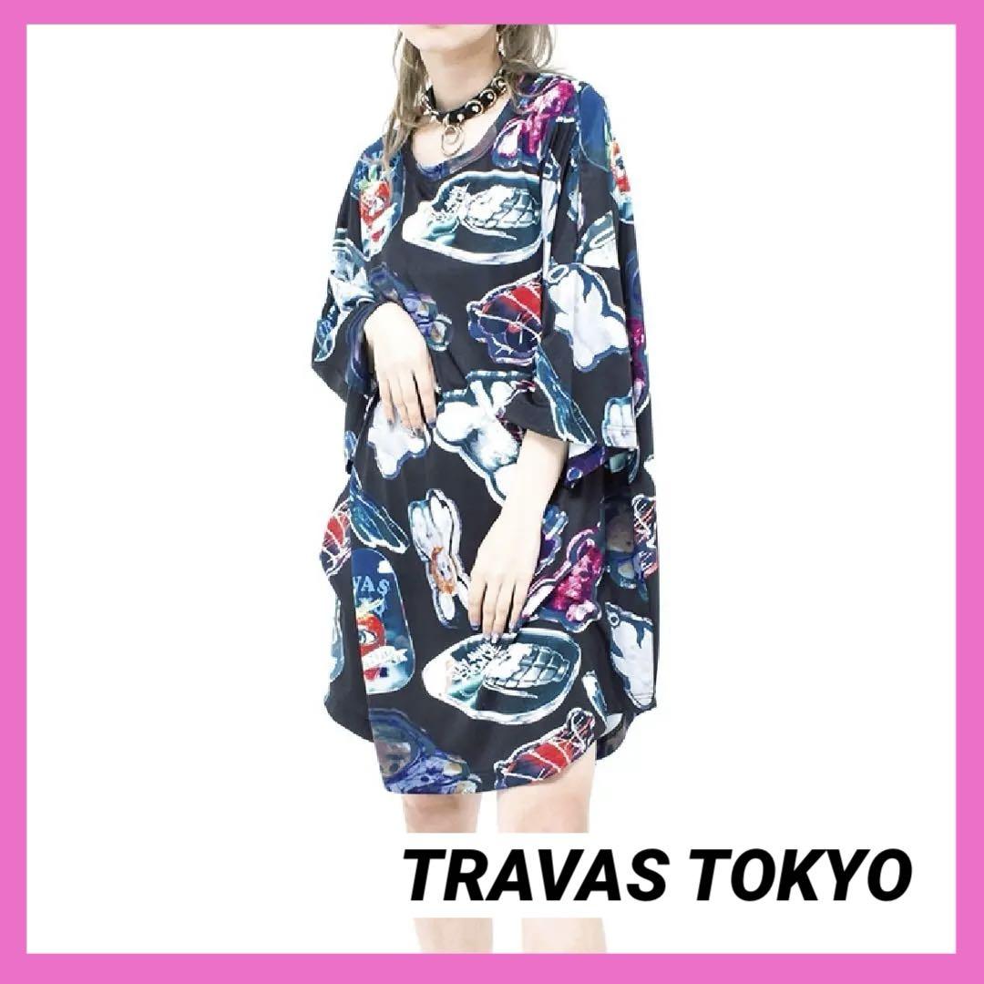 TRAVAS TOKYO トラバストーキョー くま 黒 Tシャツ ビッグT