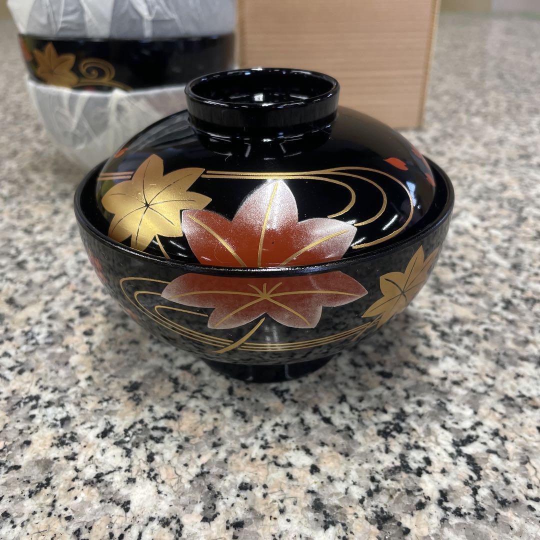 漆器 椀 10客セット 紅葉 小吸物椀 共箱 懐石 昭和レトロ アンティーク 特選漆器 御吸物椀 5客セット 紅葉 レトロ 木箱入り 食器