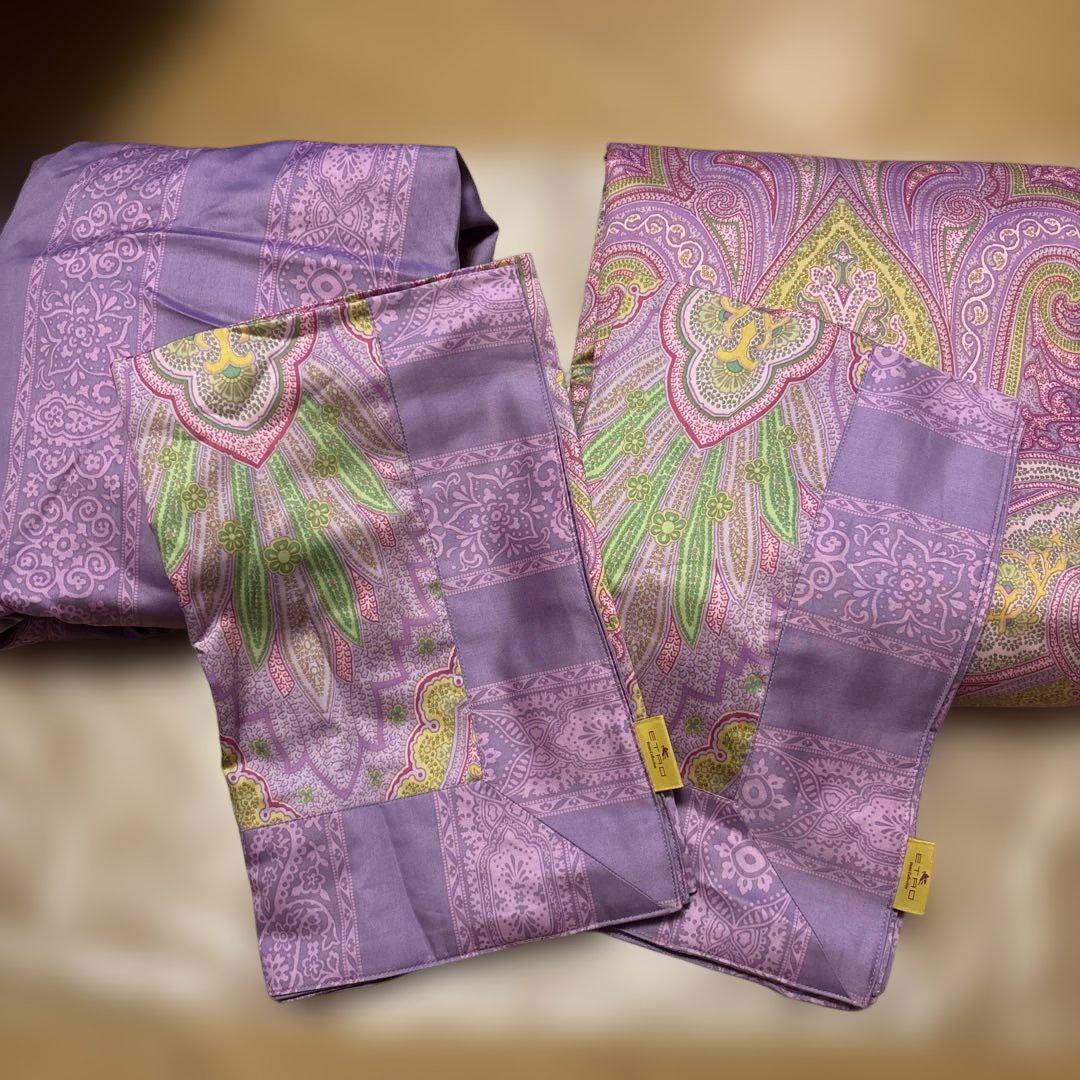 ETRO ペイズリー柄 ダブルベットカバーセット