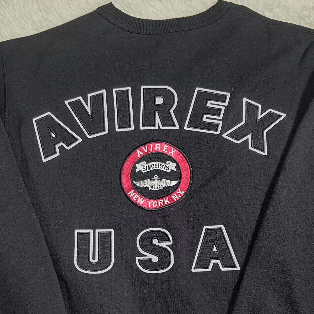 AVIREX ブラック スウェット トレーナー 2XL