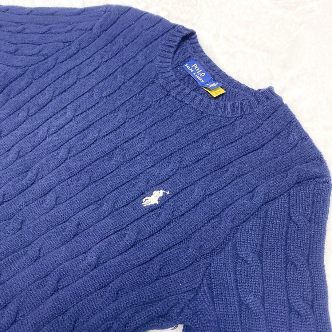 極美品　ラルフローレン　ケーブルニット　ネイビー　綿100%　ポニー　半袖　L 楽天市場】Polo Ralph Lauren ポロ ラルフローレン 半袖 ニット
