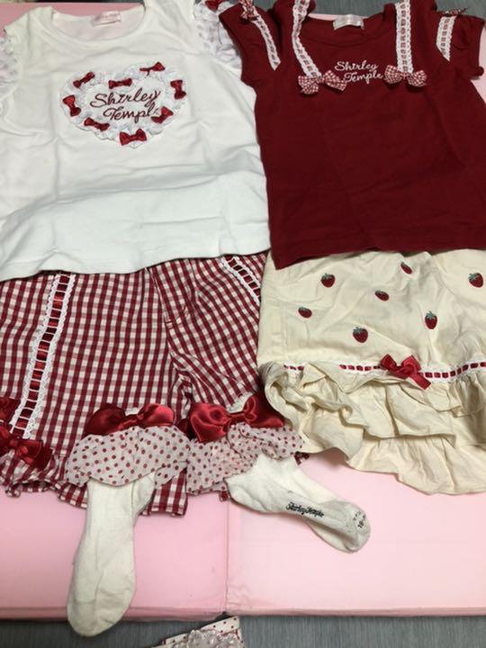 人気シャーリーテンプルネコTシャツとおリボンショートパンツ 120