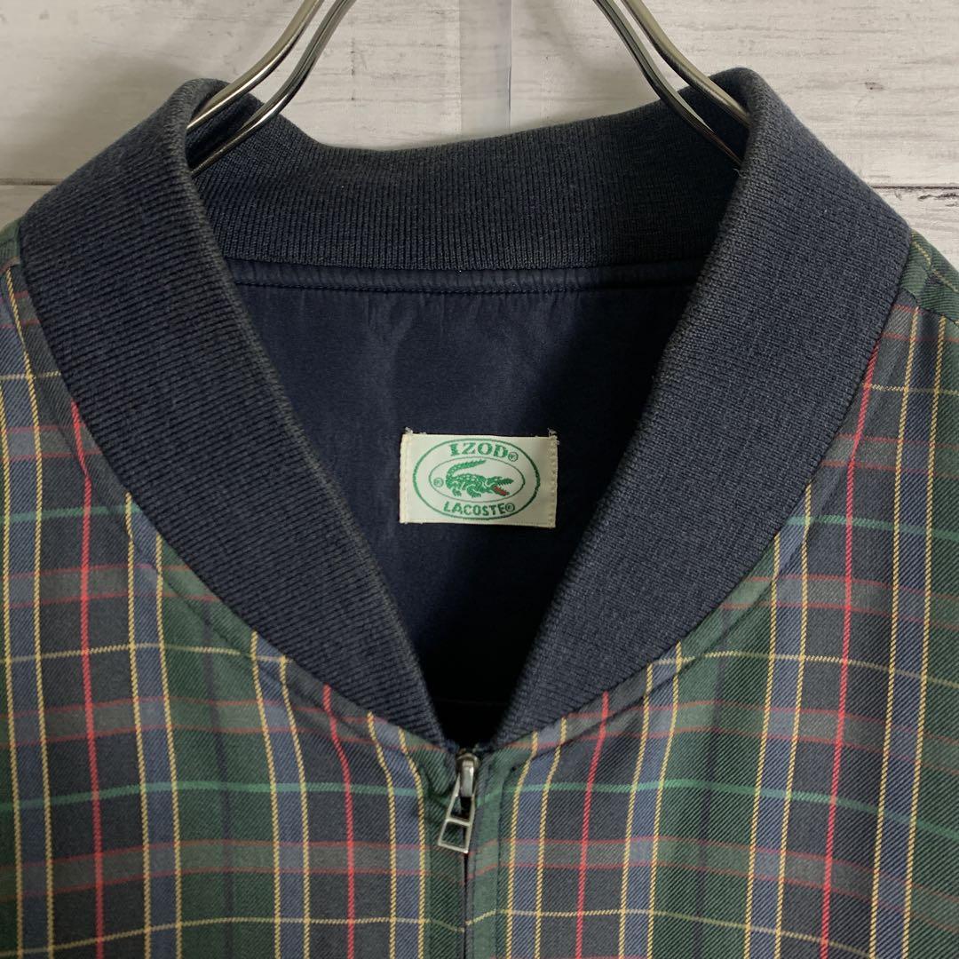 古着 90s ラコステ LACOSTE ブルゾン 刺繍ロゴ チェック - メルカリ