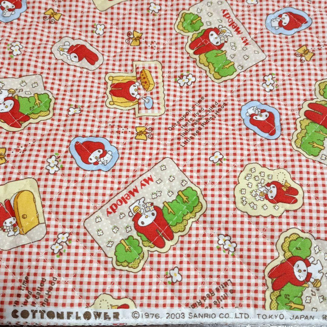 マイメロディ キルティング生地 赤チェック
