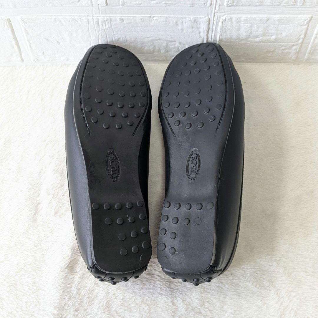TOD S トッズ ドライビングシューズ ローファー ブラック ロゴ23.5cm・Archive KIN-KAAI_COM