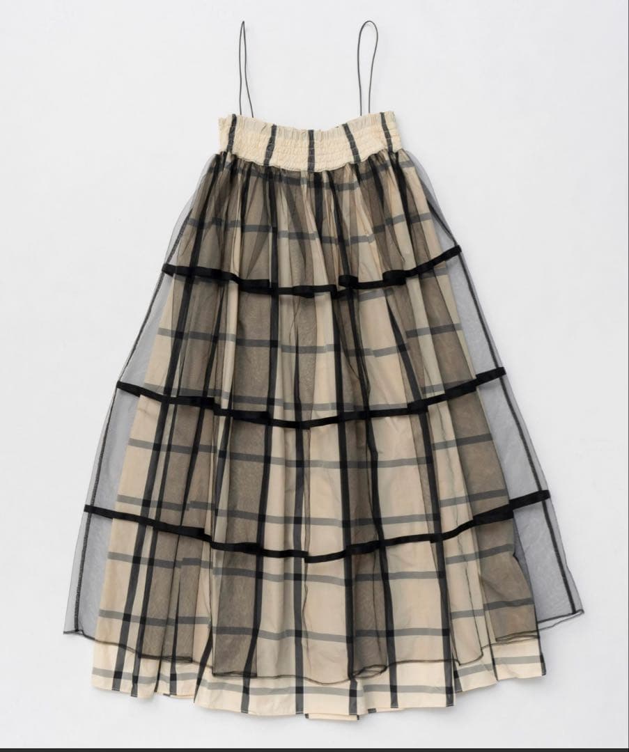 チェック柄シースルースカート メゾンスペシャル
