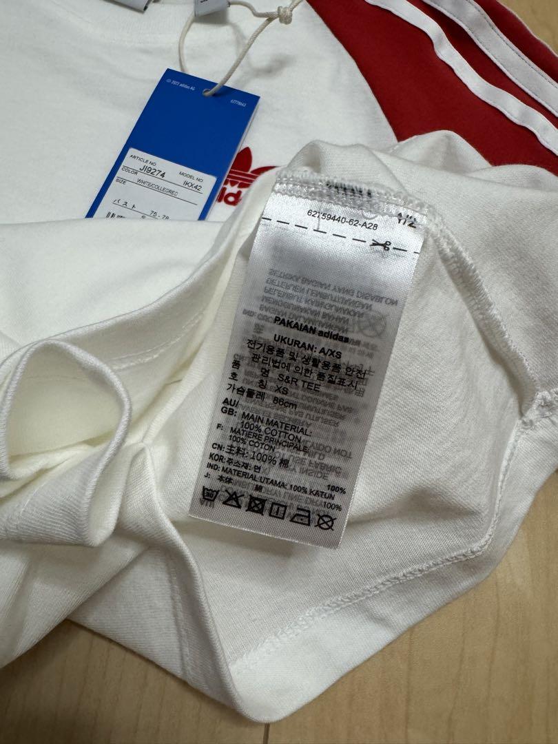 adidas sporty & rich 半袖Tシャツ ホワイト/レッド　s
