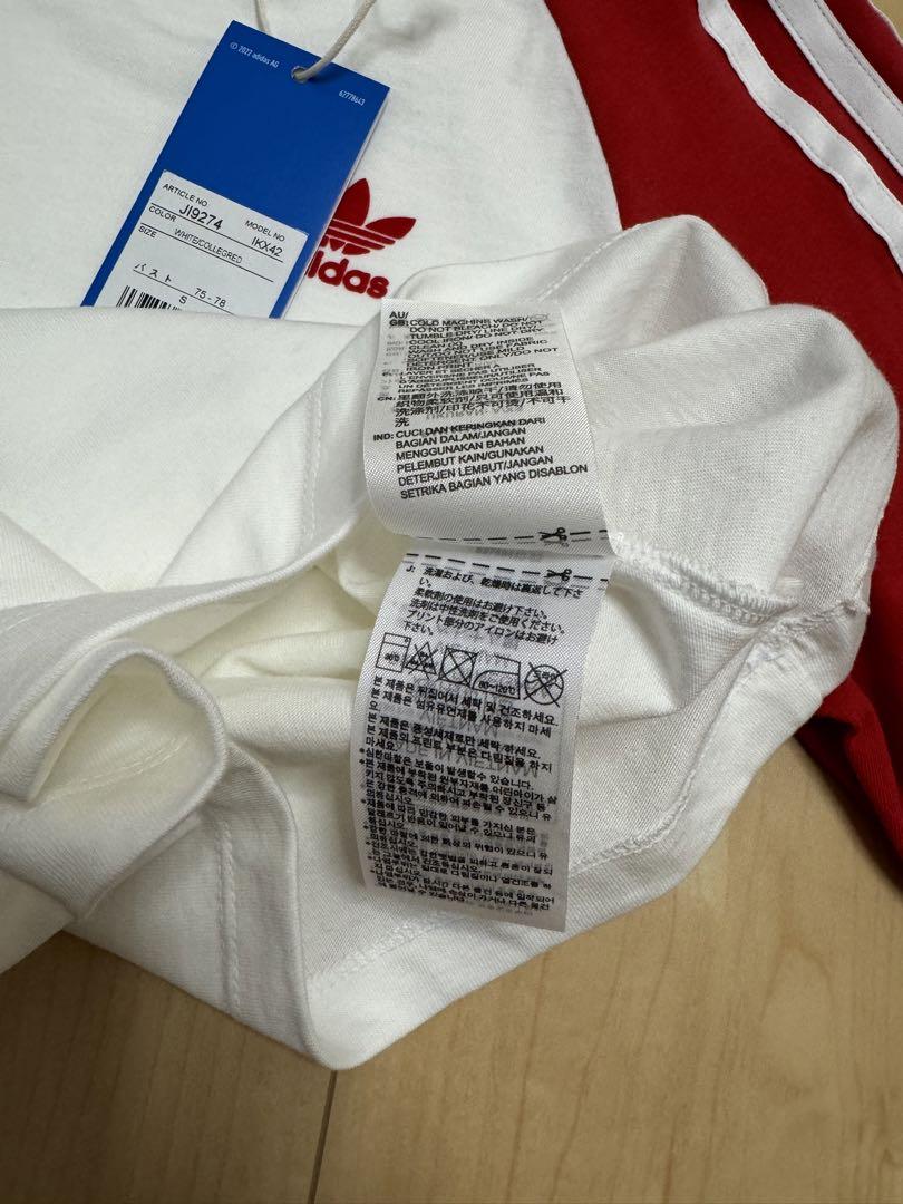 adidas sporty & rich 半袖Tシャツ ホワイト/レッド　s